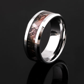 Tungsten Steel Wedding Rings Wood