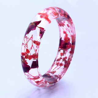 Real Flowers Transparent Resin Bangle Jewelry Girls