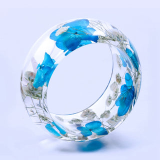 Transparent Resin Bangles Real Flower Babysbreath