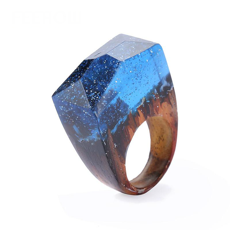 Wooden Rings Deep Blue