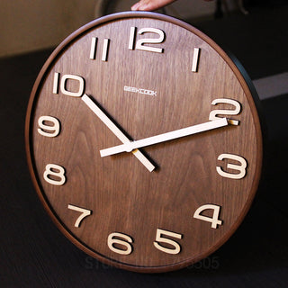 Simple Design Bamboo Wall Clock Watch Saat Creative Living Room