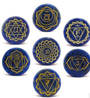 Engraved Chakra Stone Palm Stone Crystal Reiki Healing Product for Reduce Press