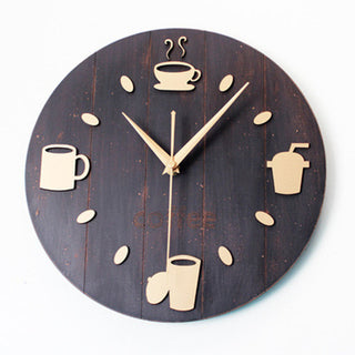 Wood Wall Clocks Coffee Bar Restaurant Decoration Living Room