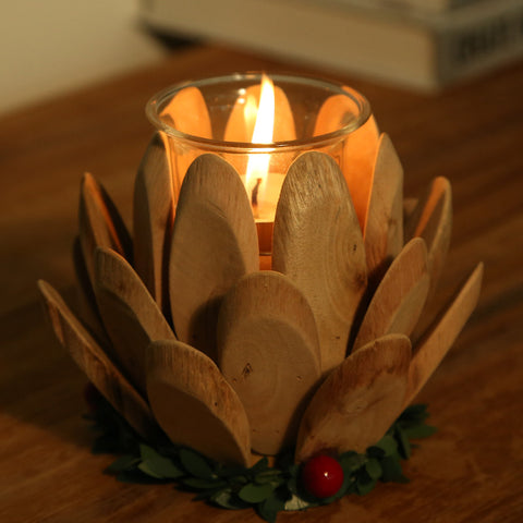 Wooden Candle Stand Tea Light Hlder Creative Home/Bar Decor