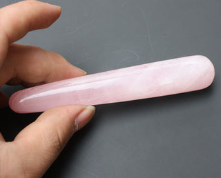 Natural crystal rose quartz face massage wand