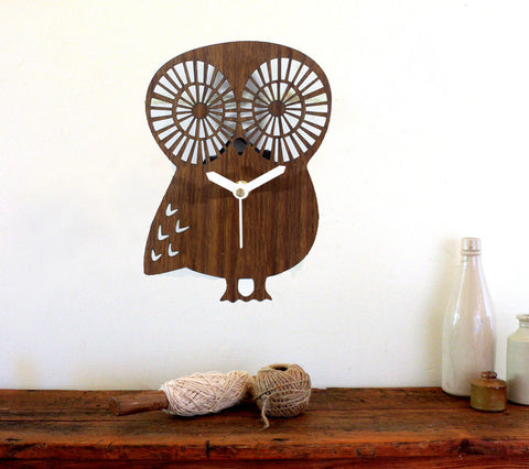 Wood Wall Clock Mute Sweep The Stopwatch Wall Clock  Forest Animal Style