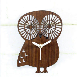 Wood Wall Clock Mute Sweep The Stopwatch Wall Clock  Forest Animal Style