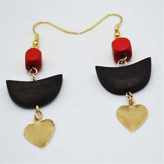 Popular Original Design Wooden Pendant Woman Long Earrings