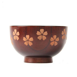 Flower Solid Wood Bowl Handwork Painting and Carving